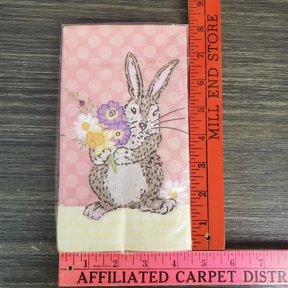 World Market Easter Bunny Rabbit Spring Colorblock Paper‎ Napkins, 2 ea. 16 ct.